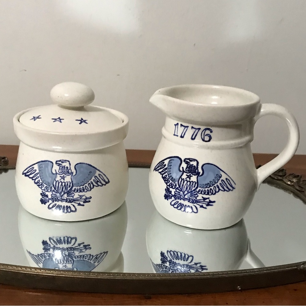 ✔️ Vintage “1776” Sugar Bowl & Creamer Set 🫖